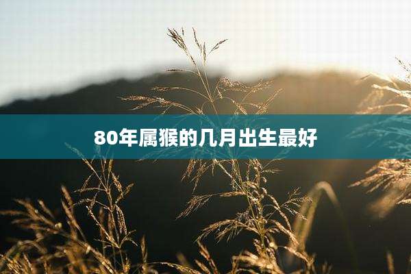 80年属猴的几月出生最好