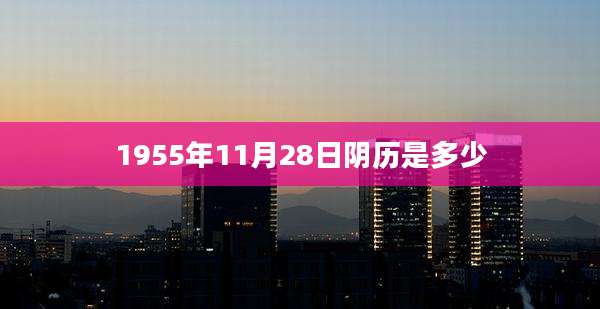 1955年11月28日阴历是多少