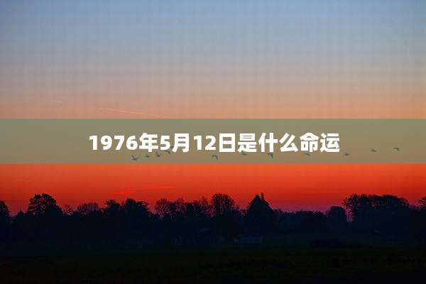 1976年5月12日是什么命运