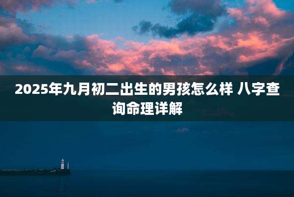 2025年九月初二出生的男孩怎么样 八字查询命理详解