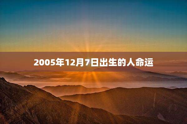 2005年12月7日出生的人命运