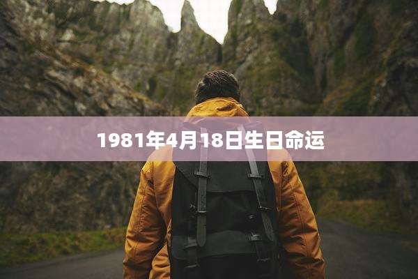 1981年4月18日生日命运