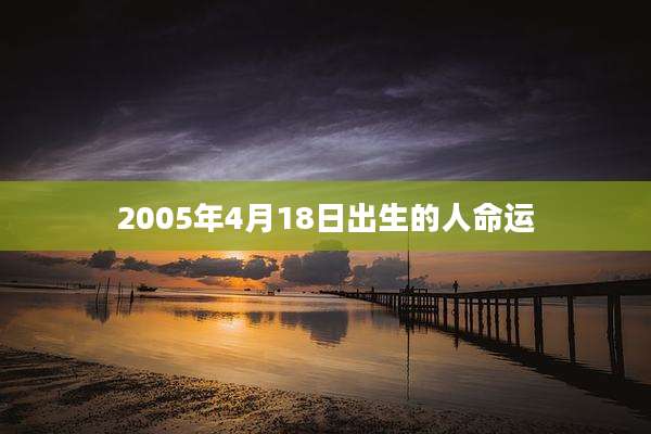2005年4月18日出生的人命运