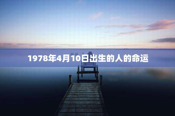 1978年4月10日出生的人的命运