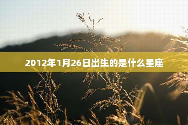 2012年1月26日出生的是什么星座