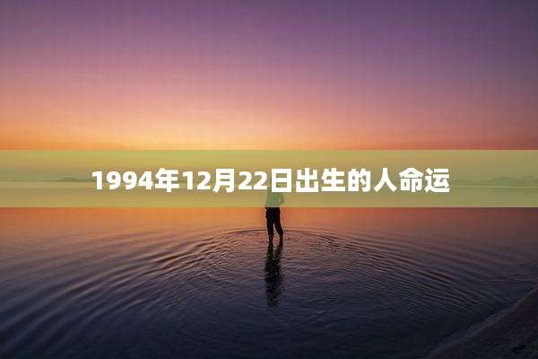 1994年12月22日出生的人命运