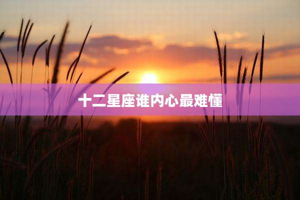十二星座谁内心最难懂