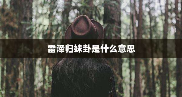 雷泽归妹卦是什么意思