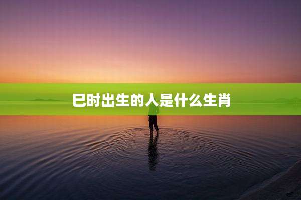 巳时出生的人是什么生肖
