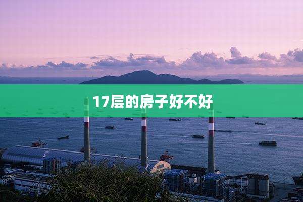 17层的房子好不好
