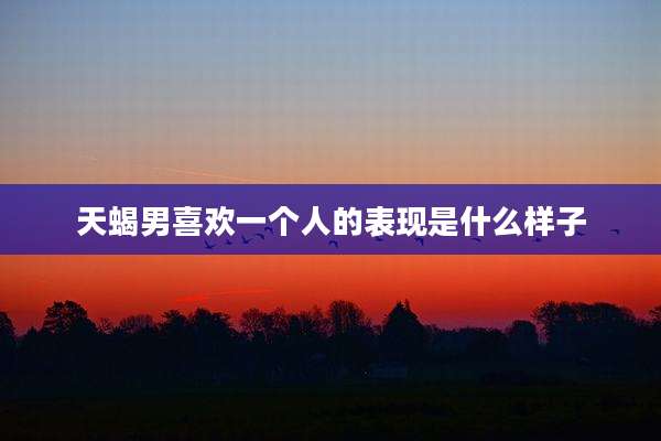 天蝎男喜欢一个人的表现是什么样子