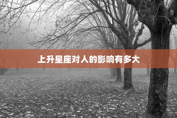 上升星座对人的影响有多大