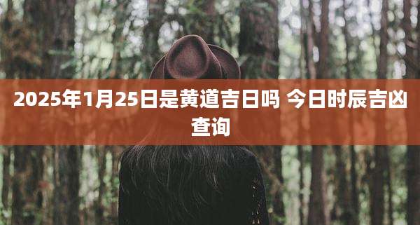 2025年1月25日是黄道吉日吗 今日时辰吉凶查询