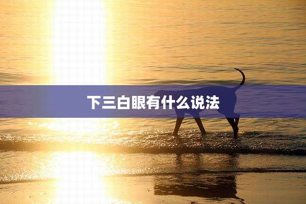 下三白眼有什么说法