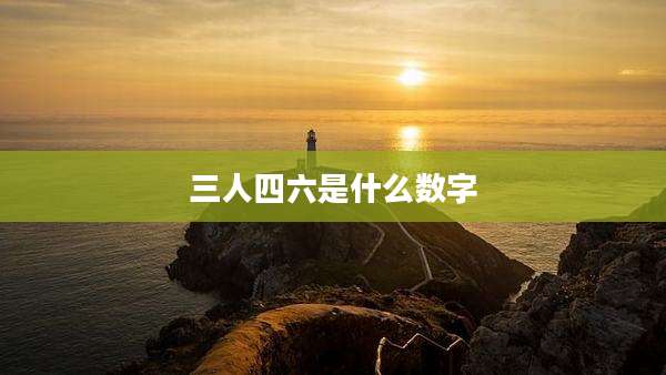 三人四六是什么数字