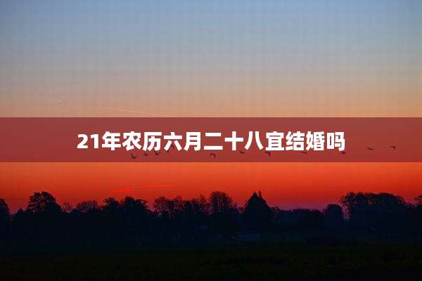 21年农历六月二十八宜结婚吗