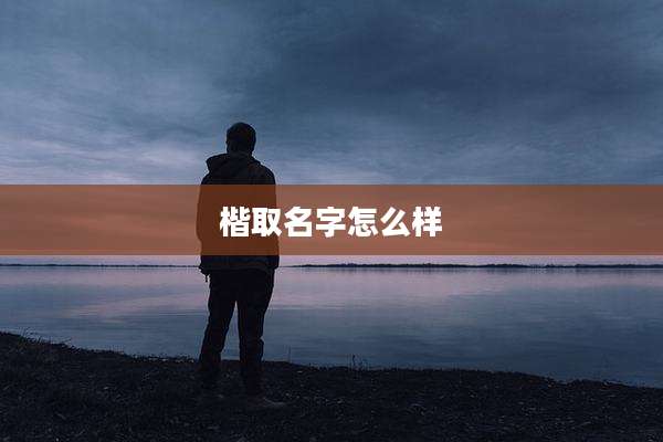 楷取名字怎么样
