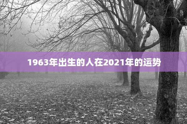 1963年出生的人在2021年的运势