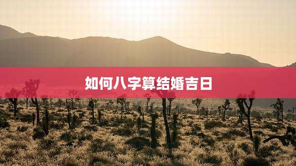 如何八字算结婚吉日