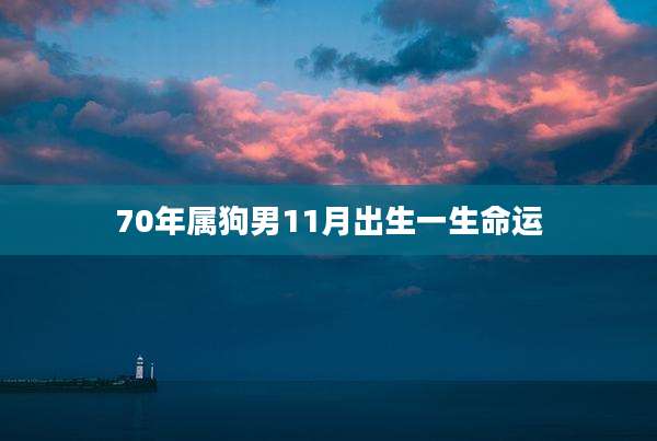 70年属狗男11月出生一生命运