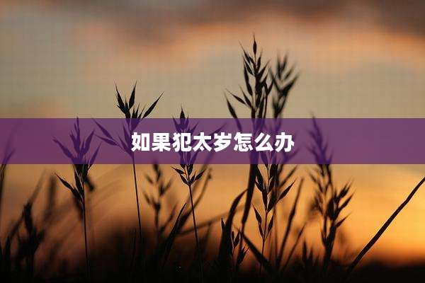 如果犯太岁怎么办