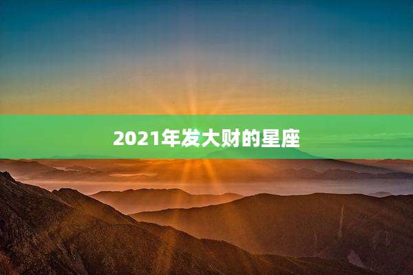 2021年发大财的星座