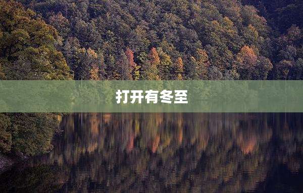 打开有冬至