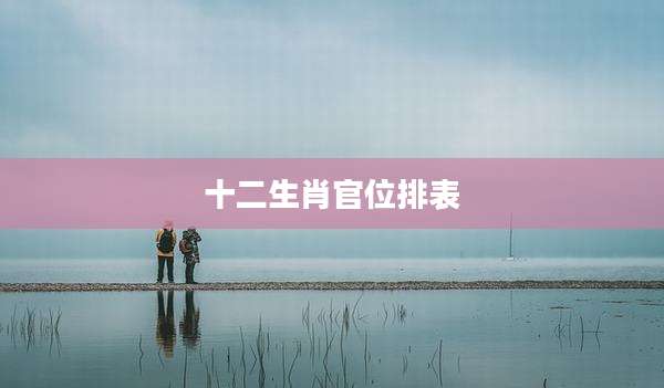 十二生肖官位排表