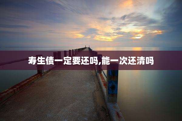 寿生债一定要还吗,能一次还清吗