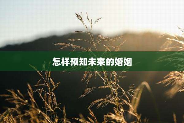 怎样预知未来的婚姻