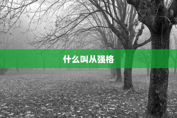 什么叫从强格
