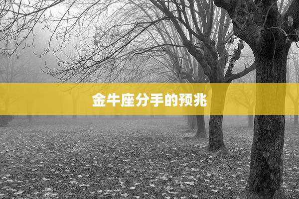 金牛座分手的预兆