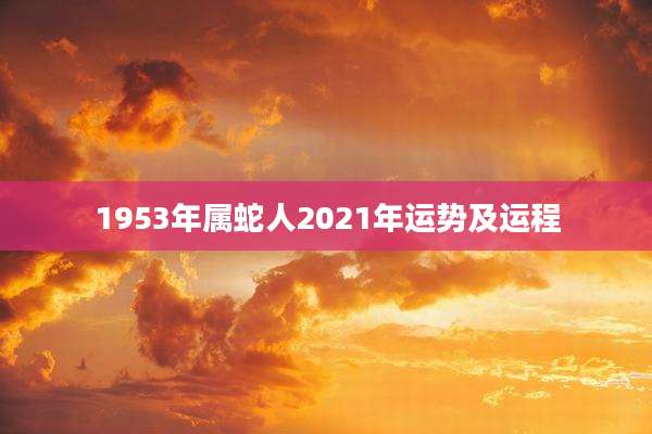 1953年属蛇人2021年运势及运程