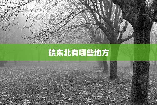 皖东北有哪些地方