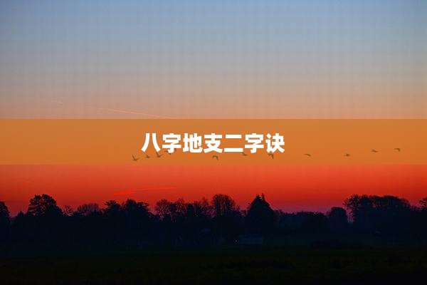 八字地支二字诀