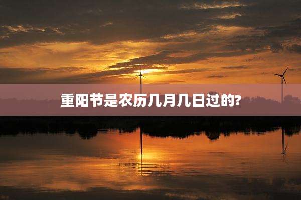 重阳节是农历几月几日过的?