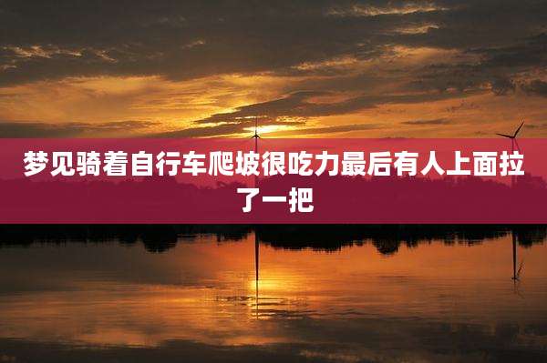 梦见骑着自行车爬坡很吃力最后有人上面拉了一把