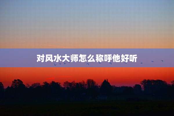 对风水大师怎么称呼他好听