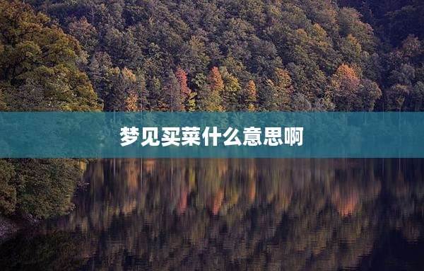 梦见买菜什么意思啊