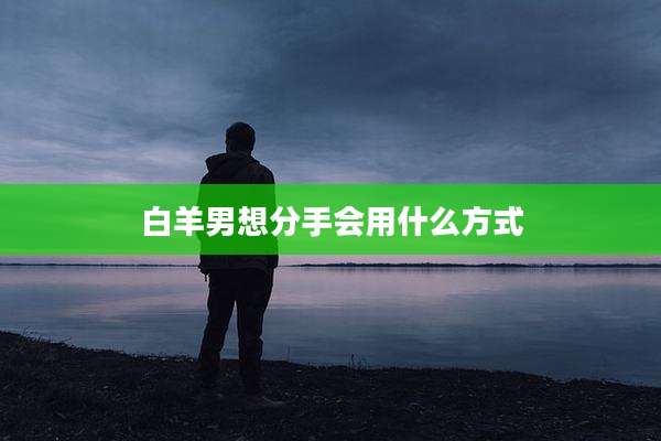 白羊男想分手会用什么方式