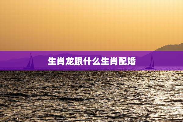 生肖龙跟什么生肖配婚