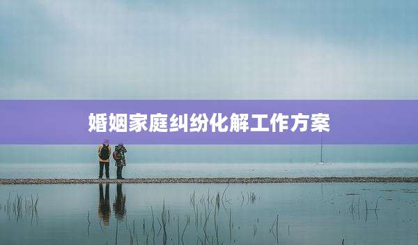 婚姻家庭纠纷化解工作方案