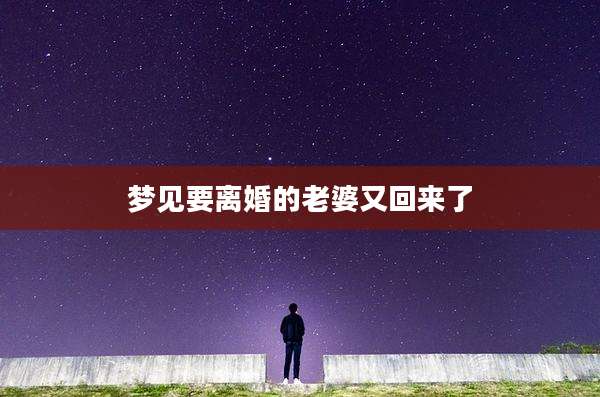 梦见要离婚的老婆又回来了
