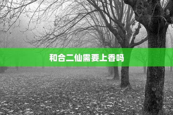 和合二仙需要上香吗