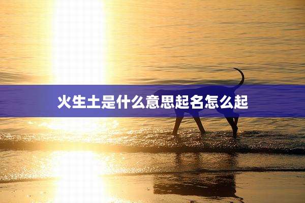 火生土是什么意思起名怎么起