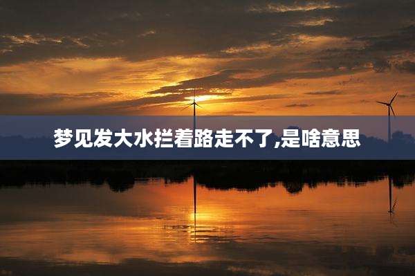 梦见发大水拦着路走不了,是啥意思