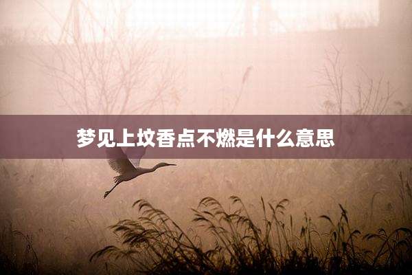 梦见上坟香点不燃是什么意思