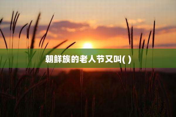 朝鲜族的老人节又叫( )
