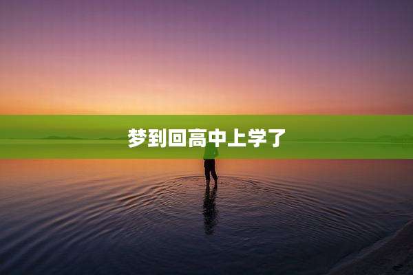 梦到回高中上学了