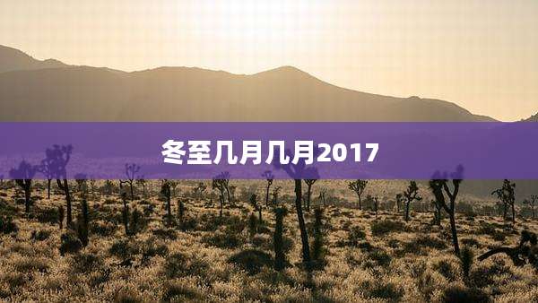 冬至几月几月2017